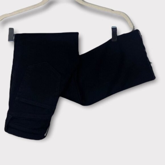 NWT Free People Cropped Button Front Black Jeans Size 24 Flare Denim Raw Hem NEW - Picture 8 of 12